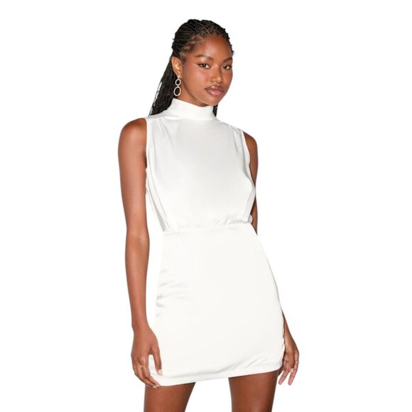 Lulus Dresses & Skirts - Lulus White Sleeveless Mini Satin Blouson Dress NWT Size Small White Mini Dress